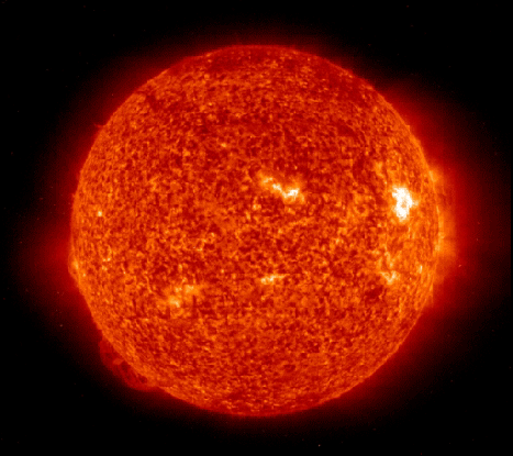 An animation of the sun, seen by NASA's Extreme ultraviolet Imaging Telescope (EIT) over the course of 6 days, starting June 27, 2005